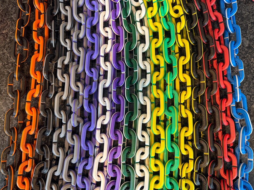 Chain Link Lightweight Plastic Two Color With Stripe - Etsy