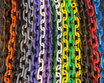 Chain Link Lightweight Plastic Two Color With Stripe