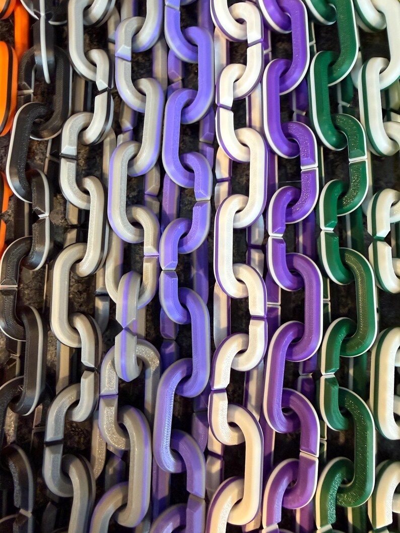 Chain Link Lightweight Plastic Two Color With Stripe - Etsy