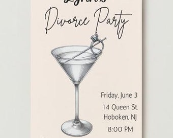 Funny Divorce Party Invitation Template - Editable Digital Download - Printable Celebration Invite - Canva Invitation for End of Era Party