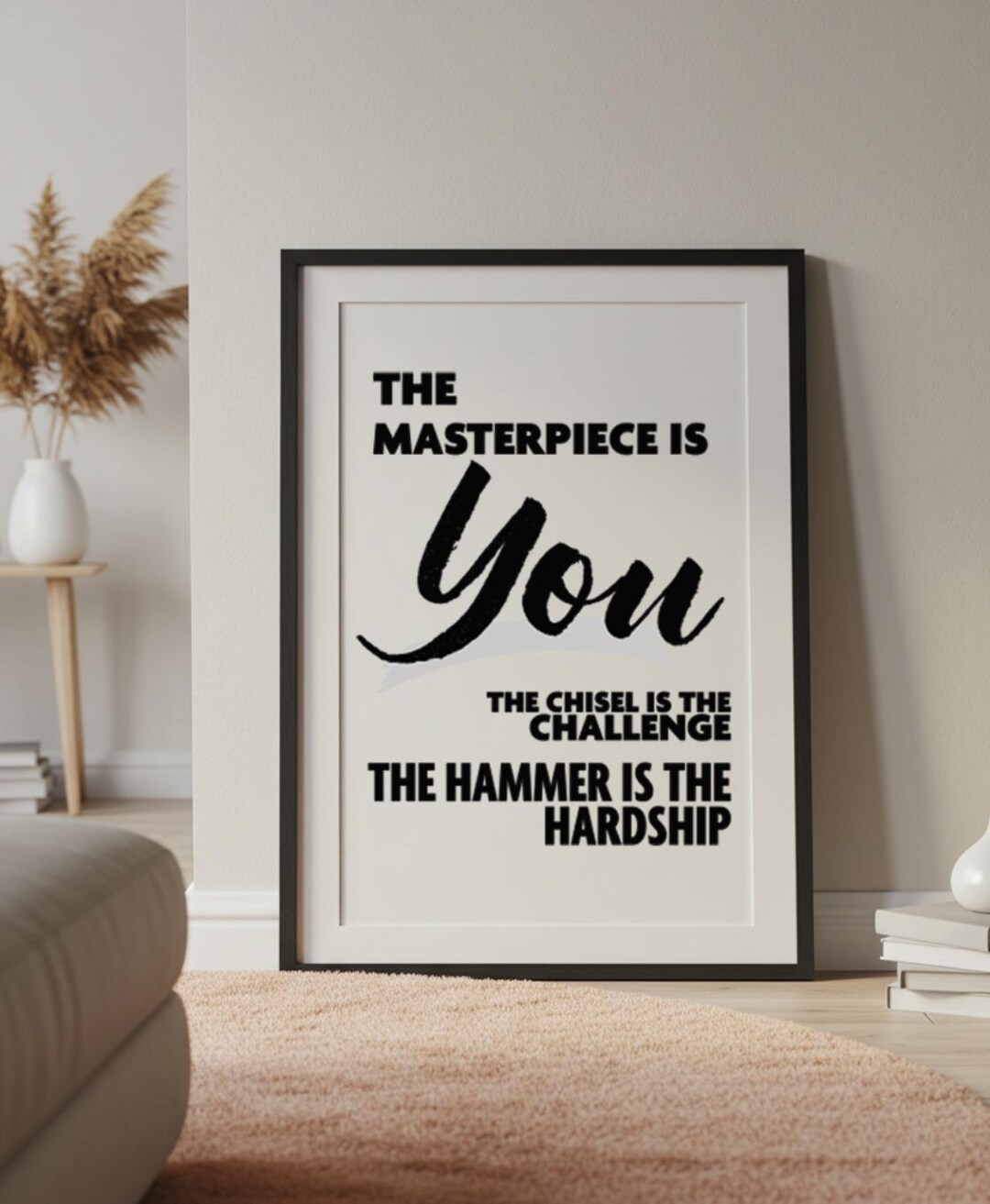 Printable Motivational Poster – Minimalist Black & White Quote Wall ...