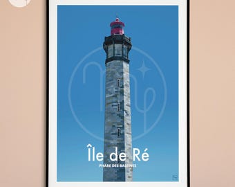 Affiche Ile de Ré - Phare des Baleines