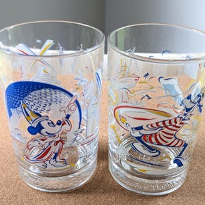 2 Vintage Disney McDonalds Glasses