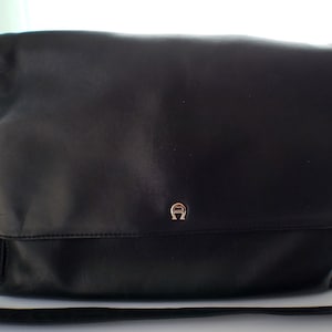 Large Etienne Aigner Black Leather Handbag