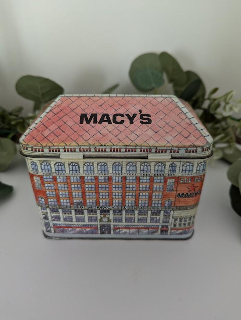 Vintage Macy's Metal Tin Box - Etsy