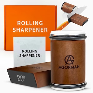 Dual Diamond Grit Knife Sharpener | 400 & 1000 Grit Manual Sharpening Tool | Precision Diamond Grinding Disc | Razor-Sharp Edge by Agorman