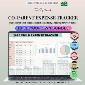 Personalized Co-Parenting Expense Tracker | Child Support & Shared Expenses Spreadsheet | Stress-Free Financial Clarity for Co-Parents Excel