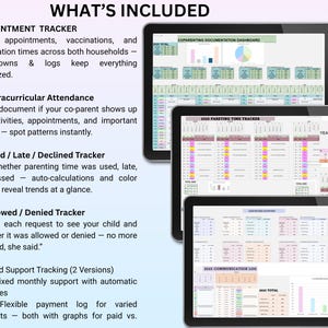 Co-Parenting Documentation Bundle | Custody Calendar, Child Support & Expense Tracker | Visitation Log and Parenting Time Planner image 3