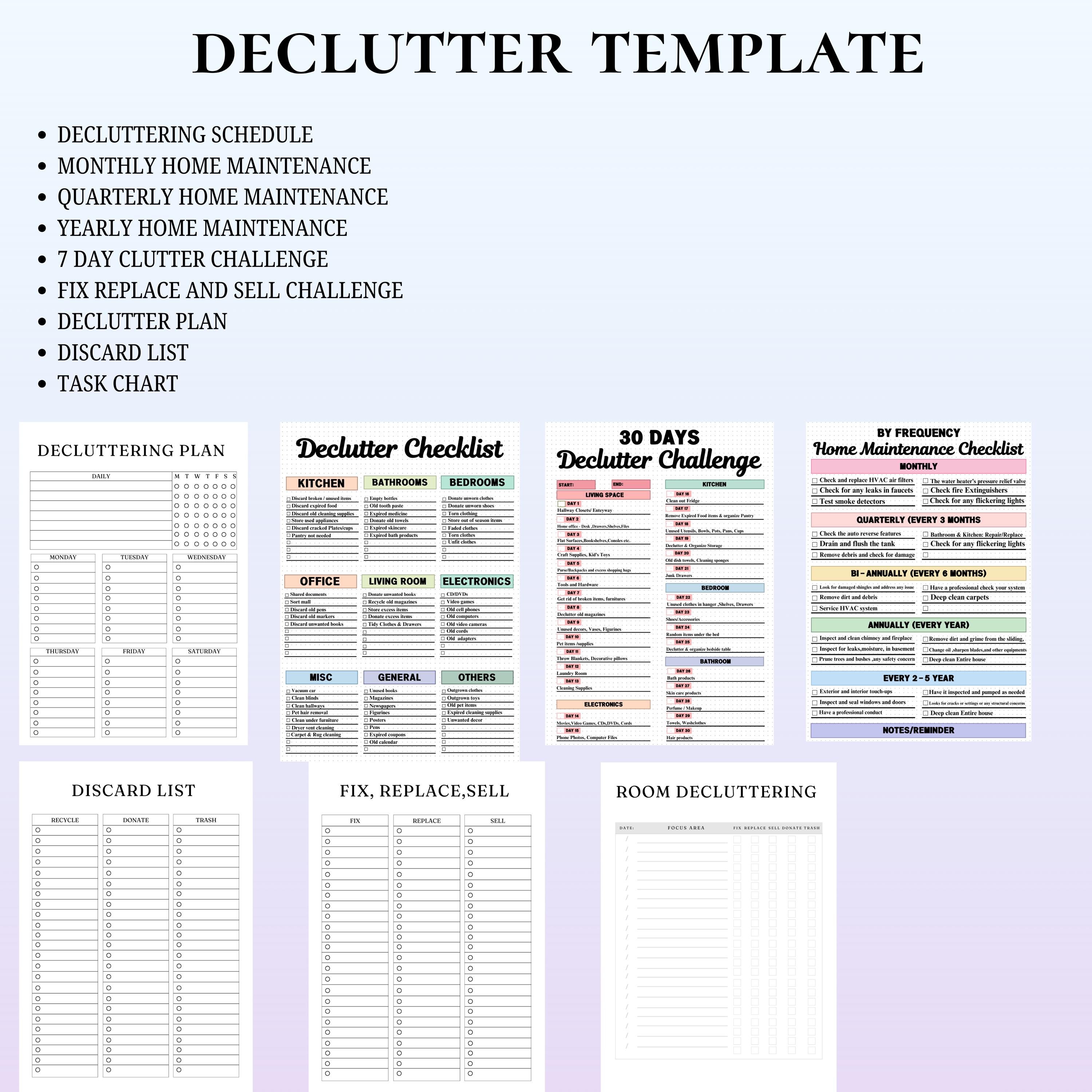 ADHD Cleaning Planner Bundle | 80+ Editable Checklists & Schedules ...
