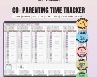 Co-Parenting Time Tracker | Custody\Visitation Log | Court-Ready Parenting Time Documentation  for Family Law & Child Support |Excel | Doc