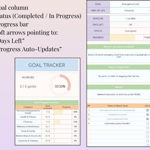 Hoja de cálculo de seguimiento de tareas digitales / Seguimiento de tareas y hábitos / Planificador de productividad / Descarga de Excel y Google Sheets imagen 3