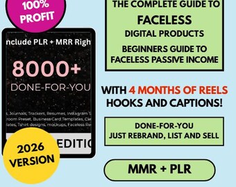 8000+ Done For You Resell Digital Products Bundle PLR MRR Digital Template Bundle, 2025 2026 Digital Templates, Planners, Journals, Trackers