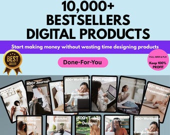 10000+ Done For You Resell Digital Products Bundle Ideal for Passive Income, PLR MRR Digital Products, Master Resell Rights Digital Products