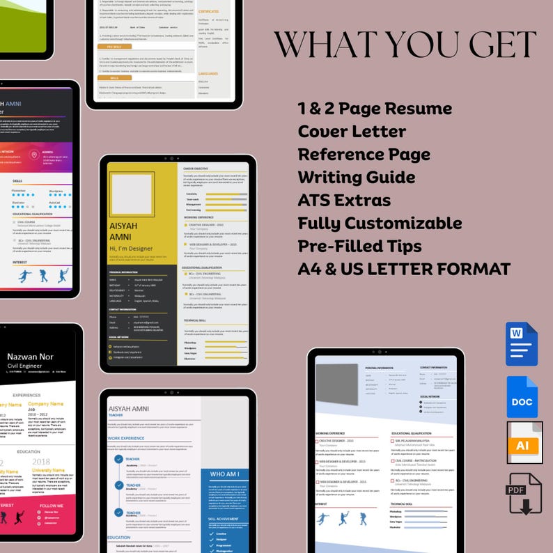 ATS Friendly Resume Template Word, Pages, Google Docs, Resume, ATS Cv ...