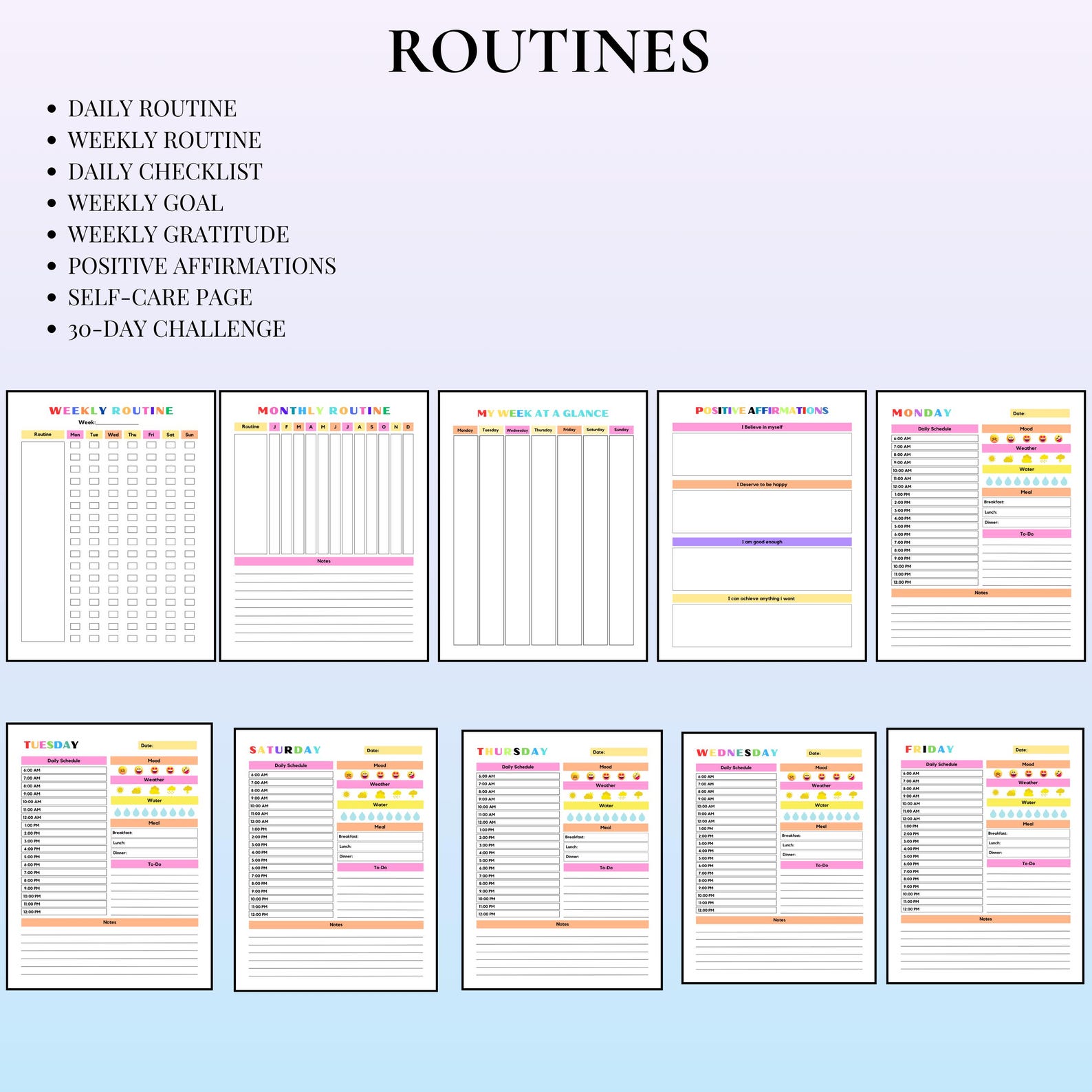 ADHD Kids Planner Printable | Executive Function Planner for ADHD ...