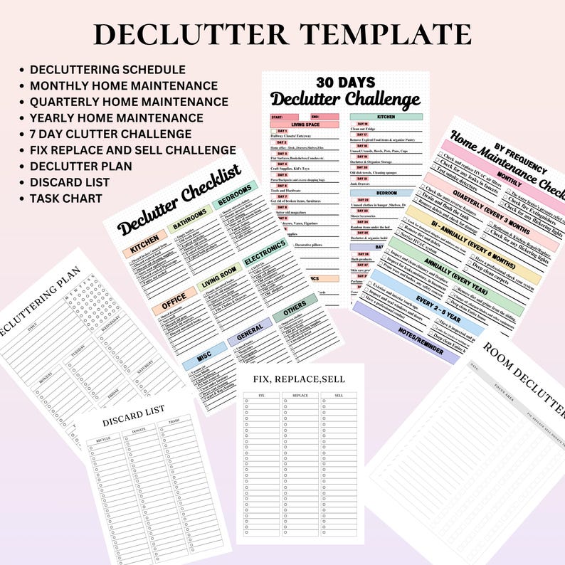 ADHD Cleaning Planner Bundle | 80+ Editable Checklists & Schedules ...