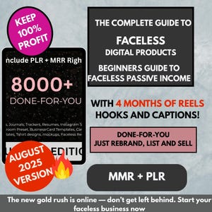 8000+ Done For You Resell Digital Products Bundle PLR MRR Digital Template Bundle, 2025 2026 Digital Templates, Planners, Journals, Trackers