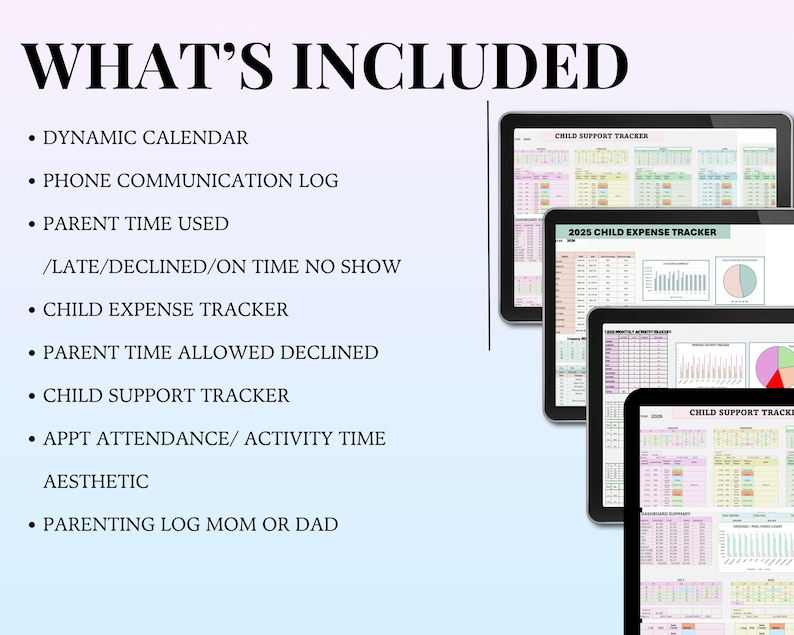 Co-Parenting Documentation Bundle | Custody Calendar, Child Support & Expense Tracker | Visitation Log and Parenting Time Planner image 2