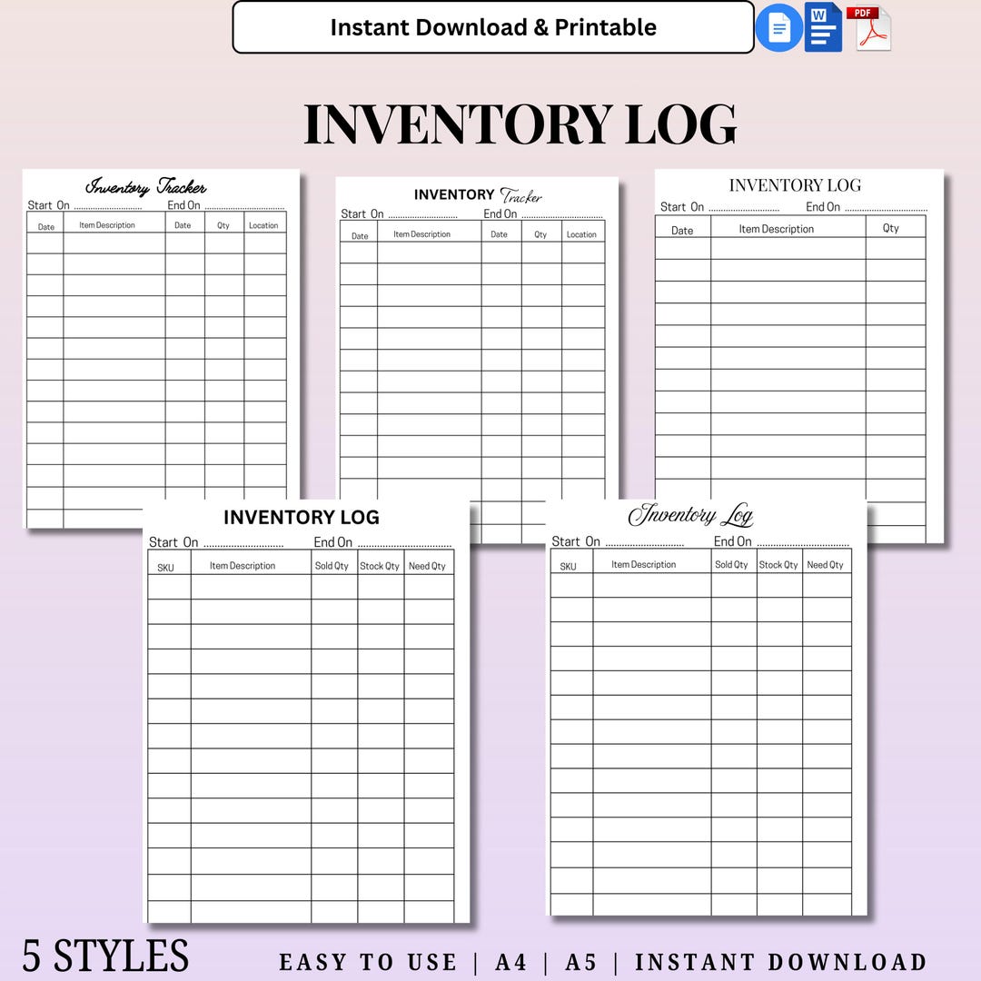 5 Tracker Bundle for Small Business | Product Inventory Management ...
