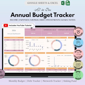 Simple Budget Spreadsheet For Beginner: Excel Google Sheets Template | Income & Expense/Spending Tracker