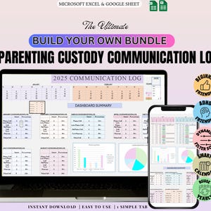 Personalized Custody Communication Spreadsheet | Track Calls, Video, & Messages with Child | Auto Drop-Down Tracker | Excel and Google log.