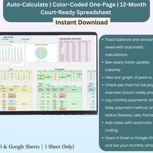 Co-Parenting Documentation Bundle | Custody Calendar, Child Support & Expense Tracker | Visitation Log and Parenting Time Planner image 6