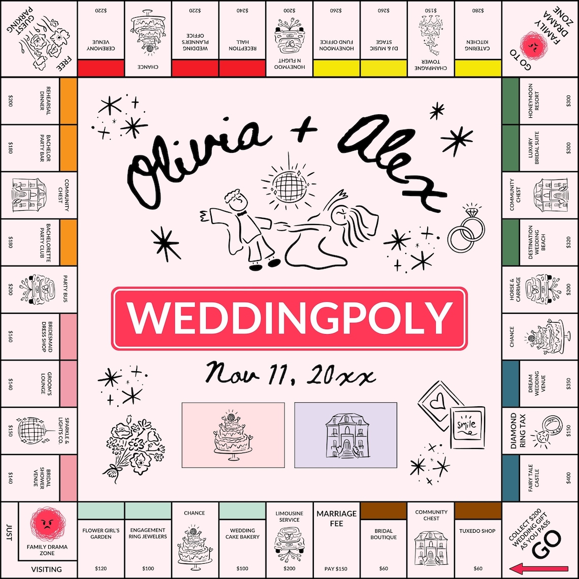 Custom Monopoly Board Games, Wedding Board Game, Printable Monopoly — free download