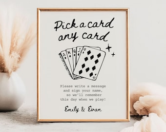Playing Card Guest Book Sign, Wedding Guest Book Alternative, Pick A Card Any Card, W024