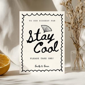 Wedding Fan Sign, Grab A Fan Sign, Wedding Favor Sign Template, For Our Number One Fans Sign, Whimsical Wedding Sign, Unique Wedding Favors