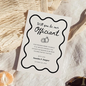 Hochzeitsoffiziant Karte, Willst du unser Offiziant sein, Hochzeitsvorschlag, Willst du uns heiraten, Wunderliche Hochzeit