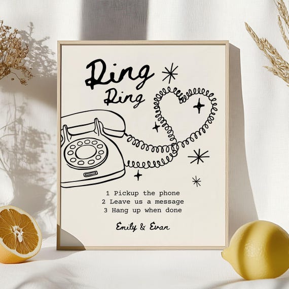 Wedding Audio Guestbook Sign, Telephone Guestbook Sign, Wedding Guestbook Alternative, Voicemail Guestbook, Phone Message Sign, W054