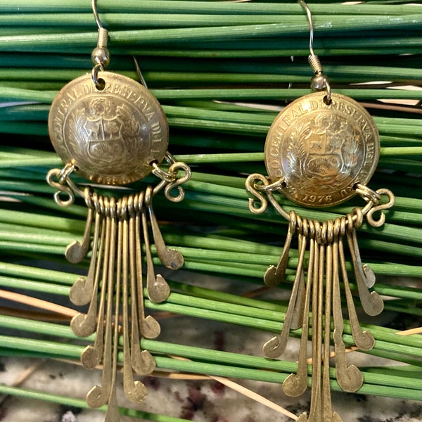 Vintage Peruvian Coin Earrings