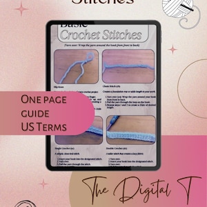 Crochet Stitch One Page Guide, Beginner&#39;s Crochet Guide, How To Crochet, Stitch Techniques, Crochet Learning Tool