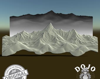 3D STL File for Mountains - Detailed Relief Mountain Range Model for CNC, 3D Printing & Laser Engraving_0