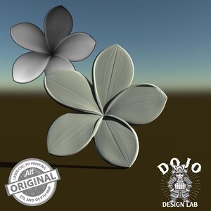 3D STL File for Plumeria Relief - Detailed Flower Model for CNC, 3D Printing & Laser Engraving_0