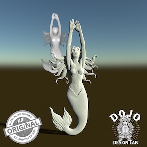 Fichier STL 3D pour relief sirène - Modèle détaillé pour CNC, impression 3D et gravure laser_2