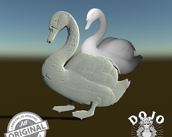 白鳥のレリーフの3D STLファイル - CNC、3Dプリント、レーザー彫刻用の詳細モデル_0