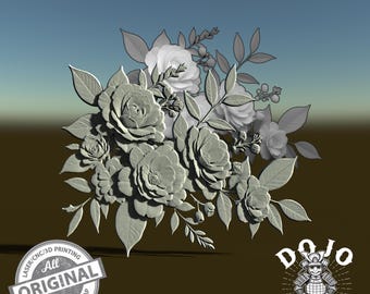 3D STL-bestand voor bloemenreliëf - Gedetailleerd model voor CNC, 3D-printen en lasergravure_0