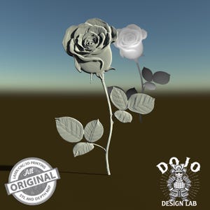 3D STL File for Rose - Detailed Relief Flower Model for CNC, 3D Printing & Laser Engraving_2