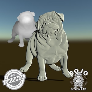 3D STL File for Pug - Detailed Relief Dog Model for CNC, 3D Printing & Laser Engraving_0