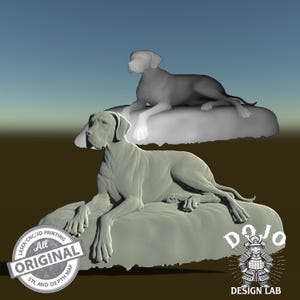 3D STL File for Great Dane - Detailed Relief Dog Model for CNC, 3D Printing & Laser Engraving_0