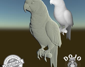 3D STL File for Parrot - Detailed Relief Bird Model for CNC, 3D Printing & Laser Engraving_1