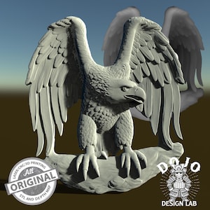 3D STL File for Eagle - Detailed Relief Bird Model for CNC, 3D Printing & Laser Engraving_0