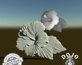 3D STL Datei für Hibiskus Relief - Detailliertes Blumenmodell für CNC, 3D Druck & Lasergravur_0