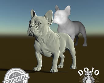 3D STL-bestand voor Franse Bulldog - Gedetailleerd reliëfhondmodel voor CNC, 3D-printen en lasergravure_0