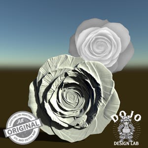 3D STL File for Rose - Detailed Relief Flower Model for CNC, 3D Printing & Laser Engraving_0