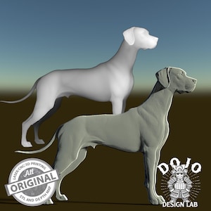 3D STL File for Great Dane - Detailed Relief Dog Model for CNC, 3D Printing & Laser Engraving_2