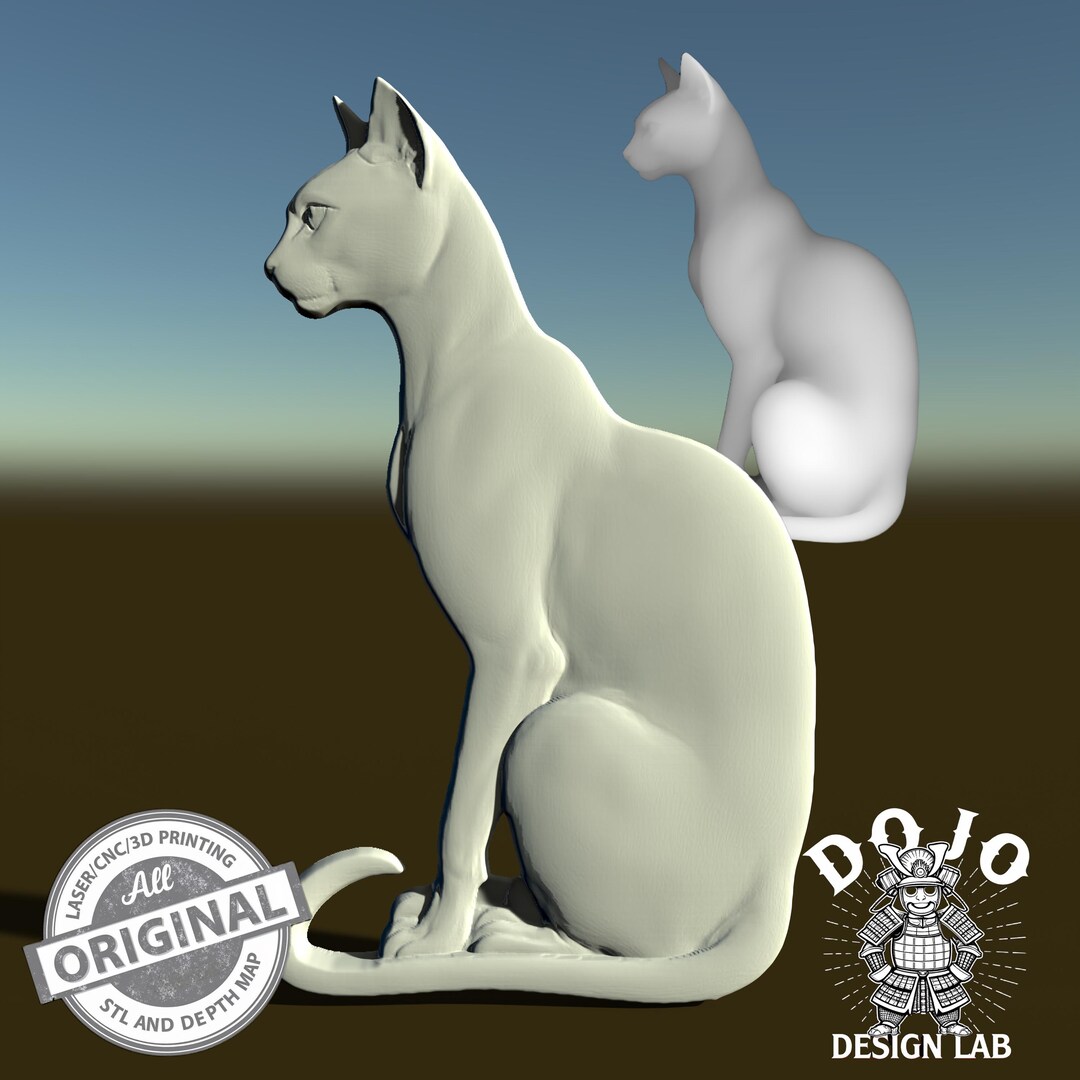 3D STL File for Siamese Cat - Detailed Relief Cat Model for CNC, 3D ...