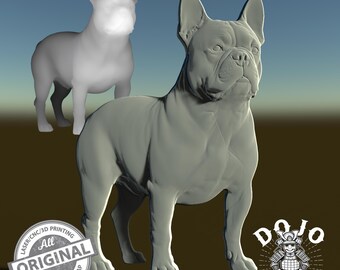 Archivo STL 3D de Bulldog Francés: Modelo de perro con relieve detallado para CNC, impresión 3D y grabado láser_1