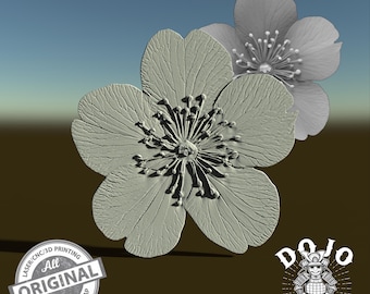 3D STL File for Cherry Blossom Relief - Detailed Model for CNC, 3D Printing & Laser Engraving_0
